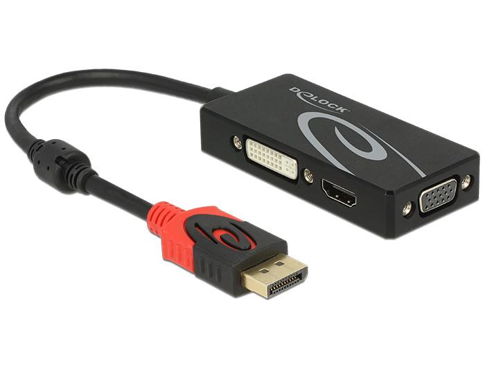 Delock Adapteris Displayport 1.2 vyriškas VGA/HDMI/DVI