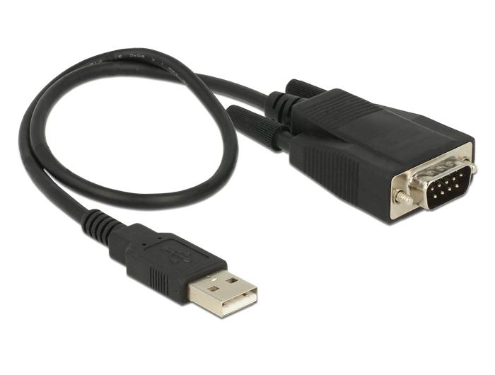 USB kabelis Delock USB-A - RS- 232 0.35 m Juodas (62958)