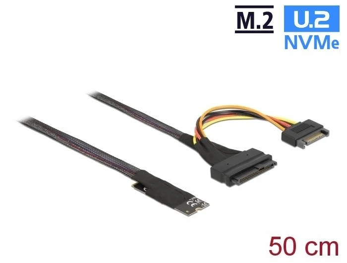 Delock M.2 Key M į U.2 SFF-8639 NVMe adapteris su 50 cm laidu