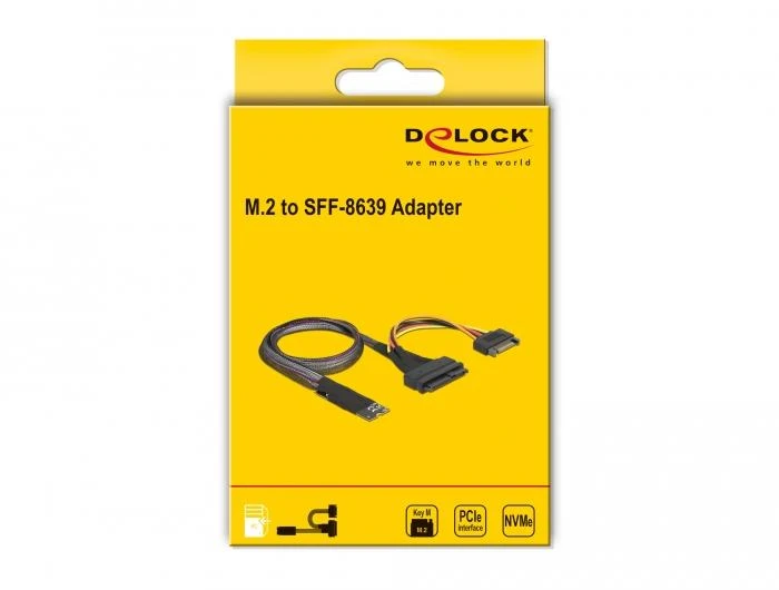 Delock M.2 Key M į U.2 SFF-8639 NVMe adapteris su 50 cm laidu