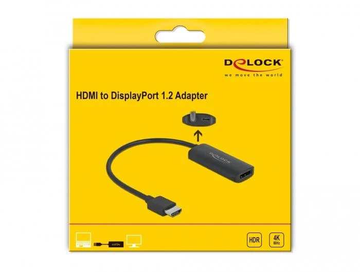 Delock HDMI į DisplayPort adapteris pakuotėje