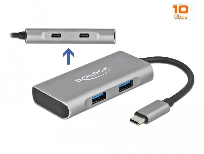 Delock USB-C šakotuvas su USB-A ir USB-C prievadais