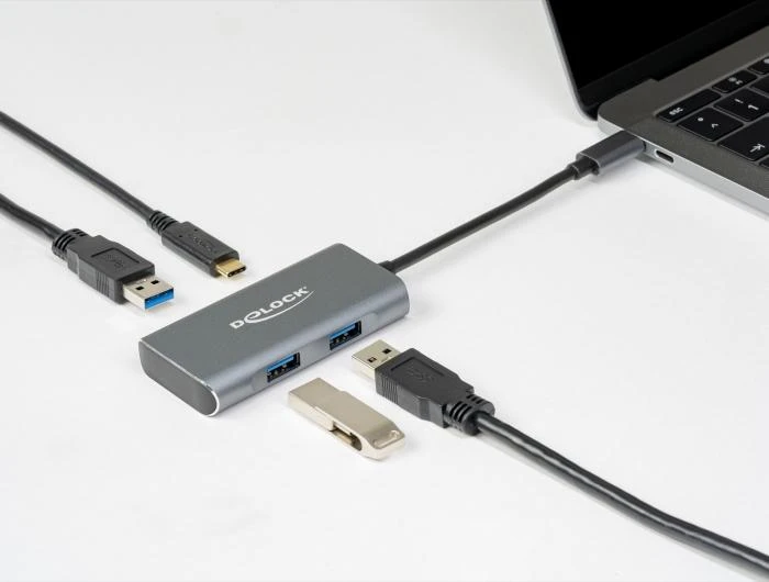 Delock USB-C šakotuvas su prijungtais USB laidais