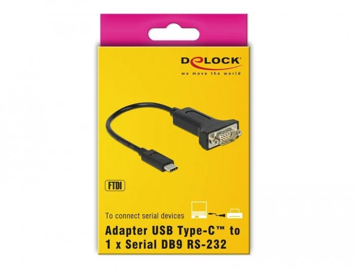 DeLOCK USB-C į RS-232 adapteris originalioje pakuotėje