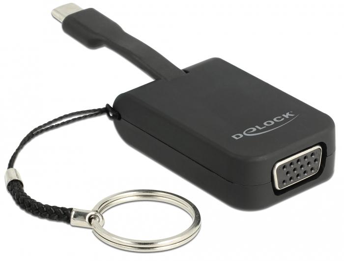 Adapteris USB Delock USB-C - VGA Juodas (63941)