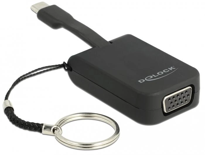 USB-C į VGA adapteris su raktų pakabuku