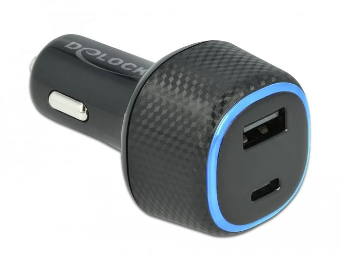 Delock automobilinis įkroviklis USB Type-C™ PD 3.0 ir USB Type-A su 63 W