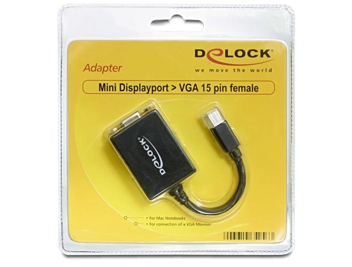 Delock Mini DP į VGA adapteris pakuotėje