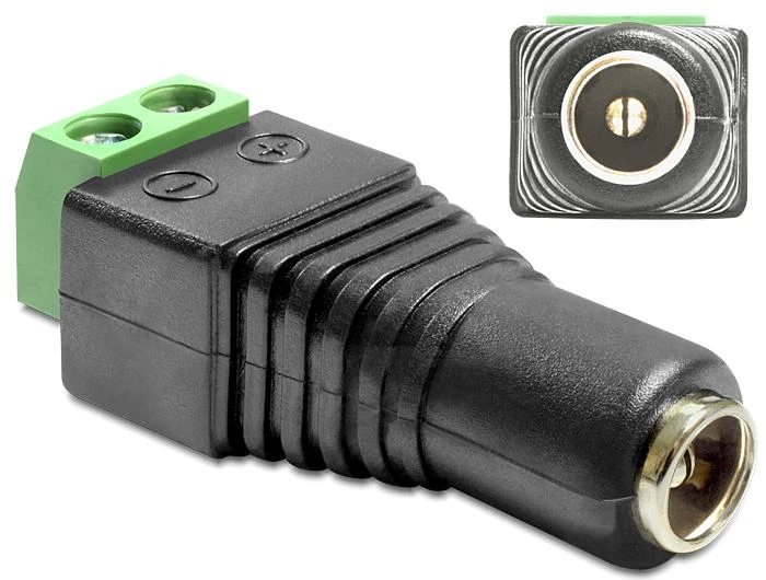 DC 5,5x2,1 mm lizdas su gnybtų bloku