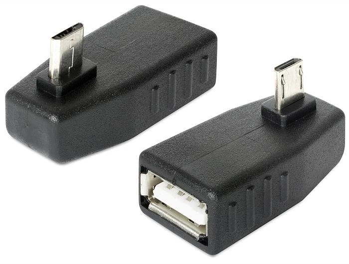Du 270 laipsnių kampu lenkti USB OTG adapteriai