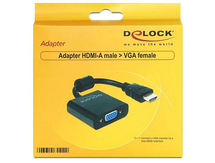 DELOCK Adapteris HDMI-A male > VGA female juodas