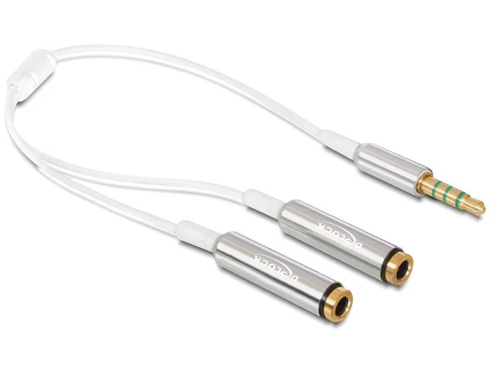 Delock 3,5 mm audio skirstytuvas su metaliniais antgaliais