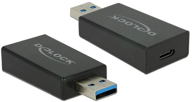 Delock Converter USB 3.1 Gen 2 Type-A vyriškas > USB Type-C™ moteriškas aktyvus juodas