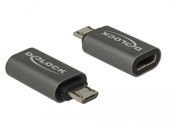 Delock Adapteris USB 2.0 Micro-B vyriai su USB Type-C™ 2.0 moterišku antracitu