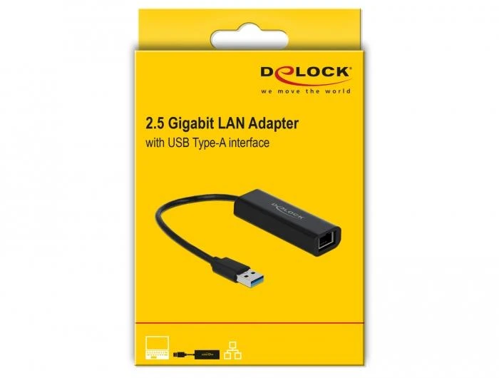 Delock 2,5G LAN adapteris pakuotėje