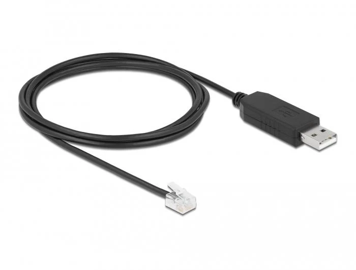 Delock adapterio kabelis USB Type-A į serijinį RS-232 RJ12 2 m