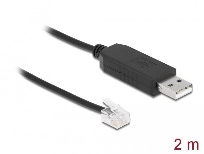 USB-A į RS-232 RJ12 laidas