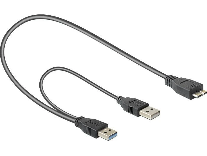 DELOCK kabelis USB 3.0 Y 1x USB 3.0 micro-B St+ USB 2.0-A St 20cm
