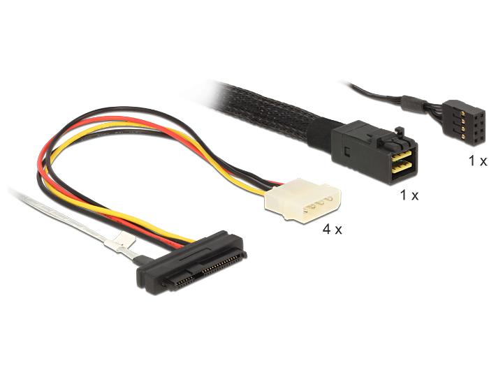 Delock PFP 8643 - SATA x4, 0.5m, Multicolor (83390)