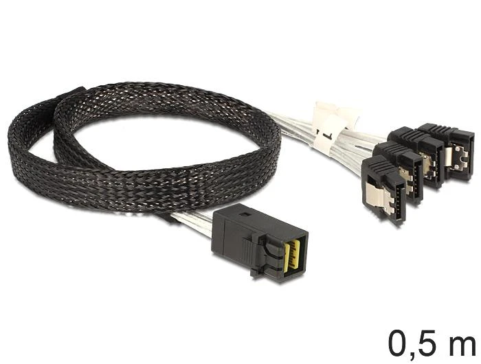 Delock Cable mini SAS HD SFF-8643 > 4 x SATA 7 kontaktų 0,5 m