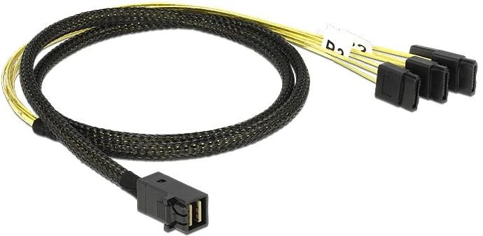 Delock Cable Mini SAS HD SFF 8643 x4 > 4x SATA 1 m