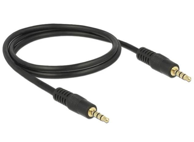 Juodas 3.5 mm garso kabelis 1m