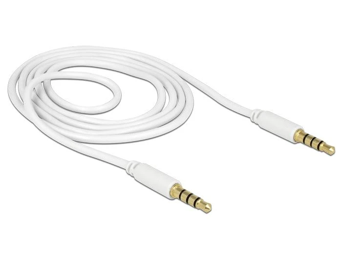 Baltas 3,5 mm audio laidas su keturių kontaktų kištukais