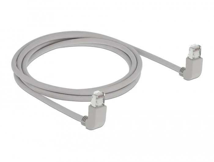 Delock Netzwerkkabel RJ45 Cat.6A S/FTP oben / oben gewinkelt 2 m