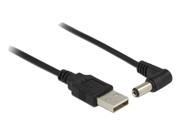 Delock Kabelis USB Power > DC 5,5 x 2,1 mm Stecker 90° 1,5 m