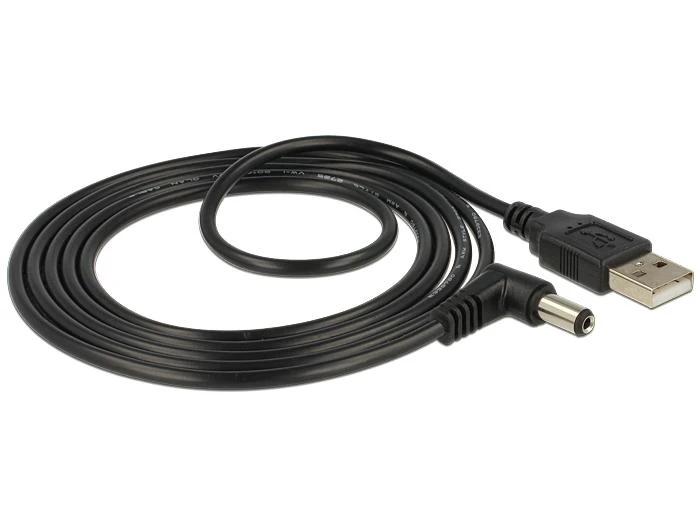 Delock Kabelis USB Power > DC 5,5 x 2,1 mm Stecker 90° 1,5 m
