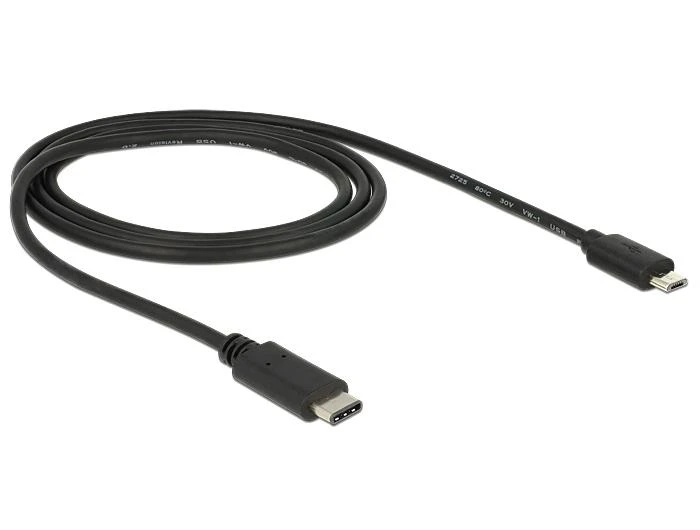 DELOCK Cable USB Type-C 2.0 male > USB 2.0 type Micro-B male 1 m juodas
