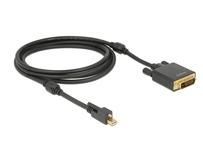 Delock kabelis mini Displayport 1.2 kištukas su varžtu > DVI kištukas aktyvus 2 m