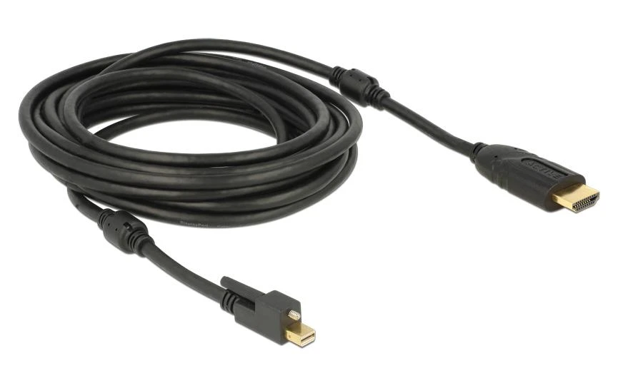 DeLOCK 5m Mini DisplayPort į HDMI kabelis su feritiniais filtrais