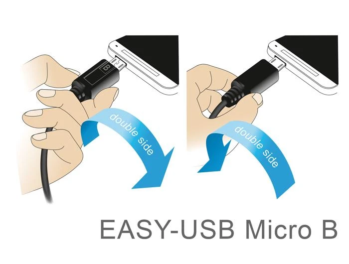 DELOCK USB kabelis A -> micro B St/St 1.00m 90° jungtis