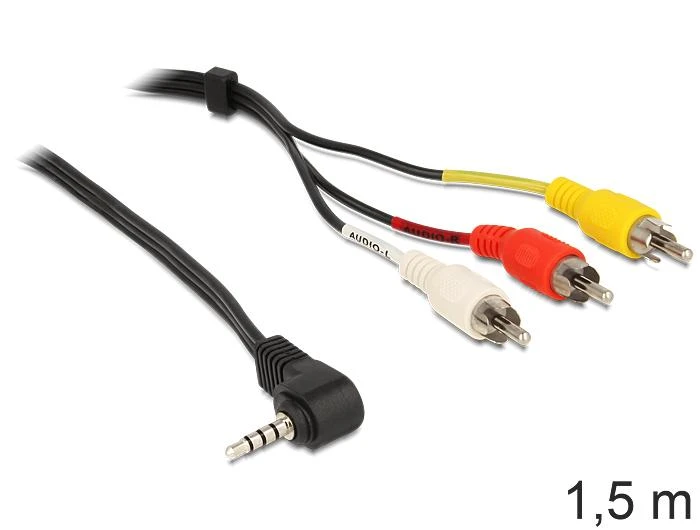 Delock 3,5 mm kampinis į 3x RCA laidą