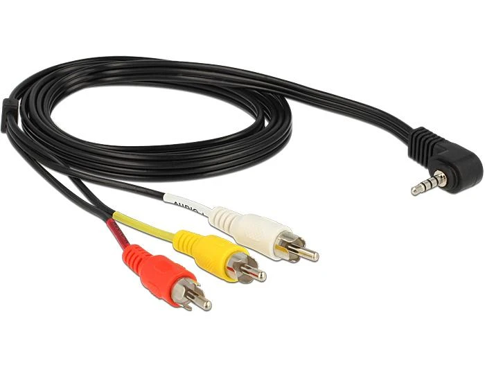 Delock Jack 3,5 mm į RCA kabelis su kampine jungtimi