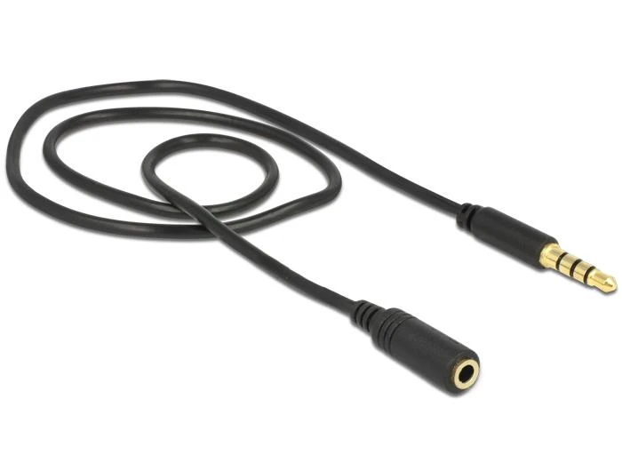 Juodas 3,5 mm garso ilginamasis laidas 0,5 m