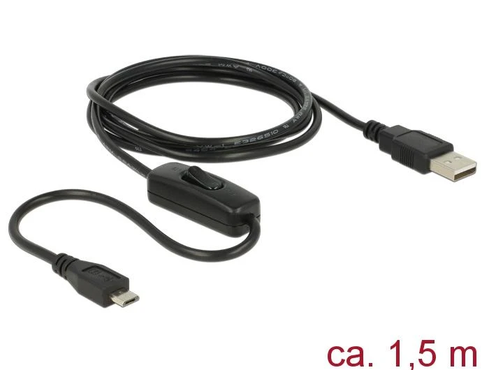 USB laidas su maitinimo jungikliu
