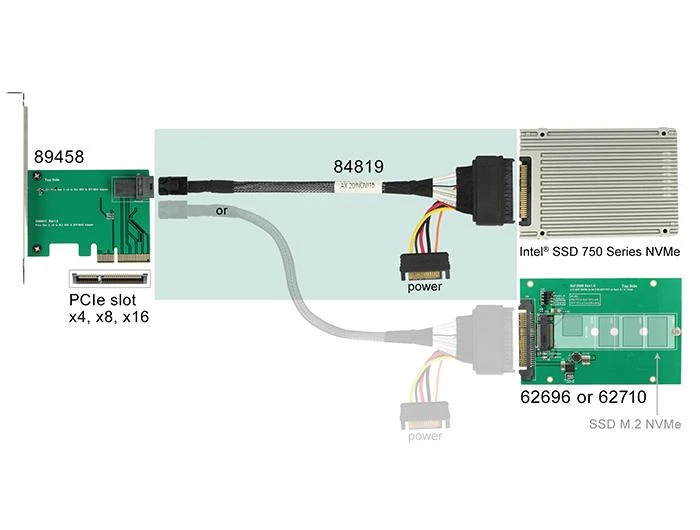 DeLOCK 84819 sąsajos kortelės/adapteris Vidinė U.2, SATA