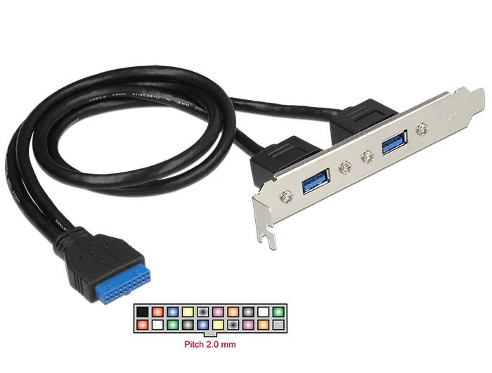 Delock išplėtimo skydelis su dviem USB 3.0 prievadais