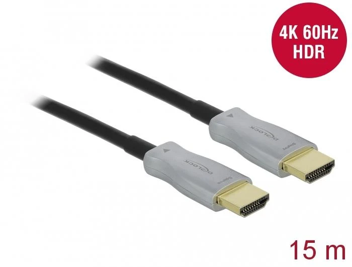 Delock optinis HDMI kabelis su auksinėmis jungtimis