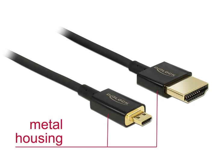 Delock HDMI laidas su metaliniais korpusais