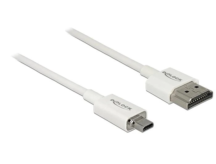 Delock Cable HDMI A kištukas > HDMI Micro D kištukas didelės spartos su Ethernet 3D 4