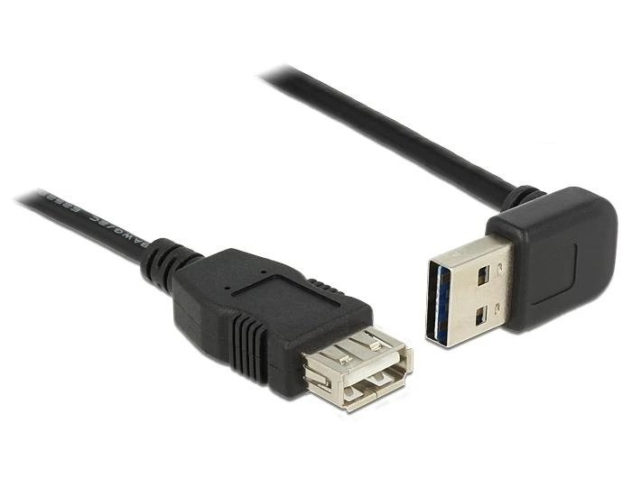 DELOCK ilgintuvas EASY-USB 2.0 tipo A kištukinis kampu į kairę / dešinę > USB 2.0 Type-A moteriškas 0,5 m