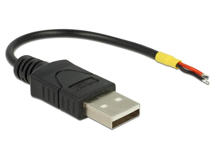 Delock USB 2.0 A jungtis su atvirais maitinimo laidais