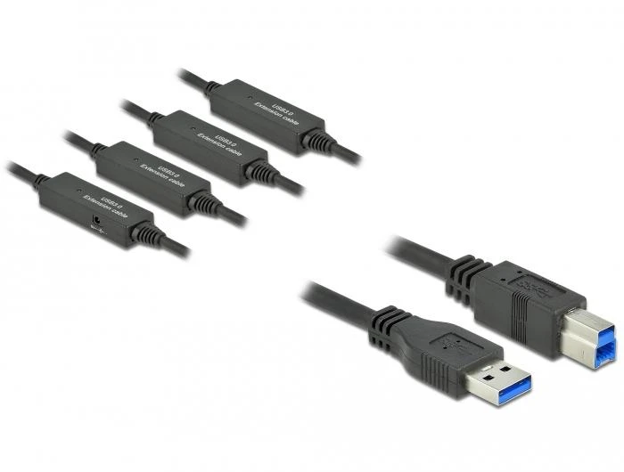 DELOCK Active USB 3.2 Gen 1 A tipo USB iki B tipo USB laidas 20 m