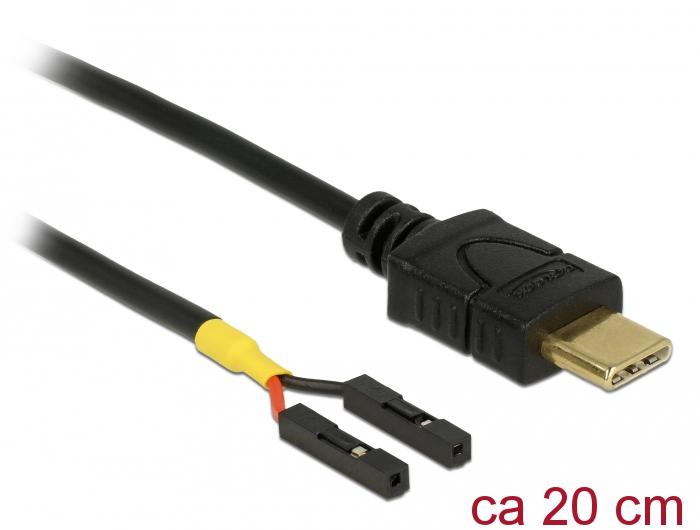 „Delock“ kabelis USB Type-C™ 2.0 kištukas > 2 x kištukinis lizdas, vienos galios 20 cm