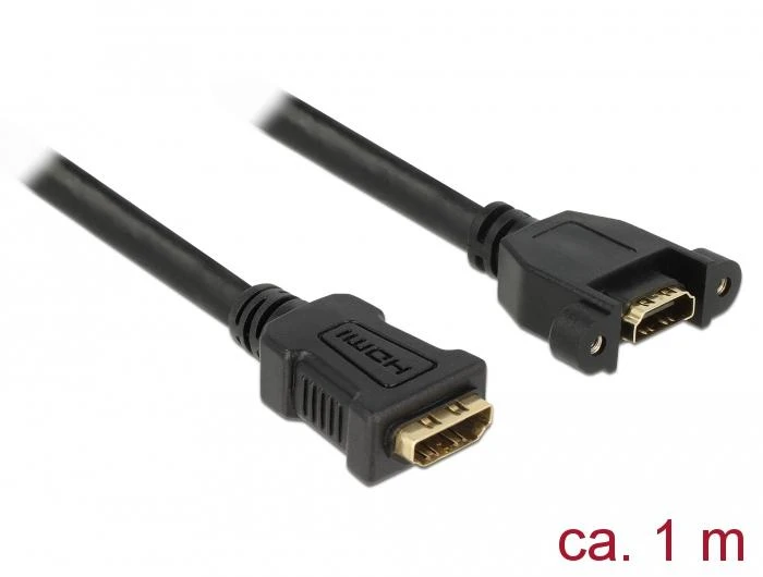 Delock Kabelis HDMI A Buchse > HDMI A Buchse zum Einbau 4K 30 Hz 1 m