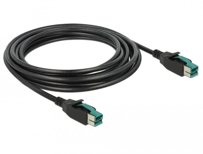 Delock PoweredUSB Kabelis Stecker 12 V > PoweredUSB Stecker 12 V 4 m für POS