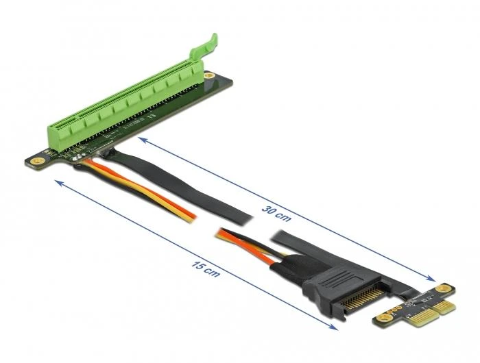 Delock PCIe x4, 0.3m, Juodas (85768)